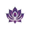 Abstract Purple Lotus Flower Logo: Fluid Organic Forms With Egyptian Iconography Royalty Free Stock Photo