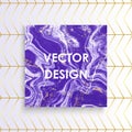 Abstract purple marble texture card, Vector purple gold lines pattern background, place your text. Royalty Free Stock Photo