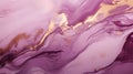 Abstract purple marble texture with golden lines on glossy surface for background or wallpaper presentation. Aspect ratio 16:9.