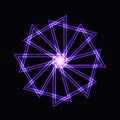 Abstract purple neon shape, futuristic wavy fractal of star Royalty Free Stock Photo