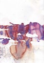 Abstract purple and ochre watercolor background