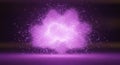 Abstract Purple Particle Explosion with Glowing Lines and Dots Royalty Free Stock Photo