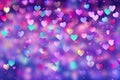 Abstract purple and pink background with small hearts. Blurred Y2K background for Valentine\'s Day Royalty Free Stock Photo