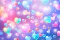 Abstract purple and pink background with small hearts. Blurred Y2K background for Valentine\'s Day Royalty Free Stock Photo