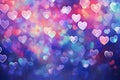 Abstract purple and pink background with small hearts. Blurred Y2K background for Valentine\'s Day Royalty Free Stock Photo