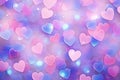 Abstract purple and pink background with small hearts. Blurred Y2K background for Valentine\'s Day Royalty Free Stock Photo