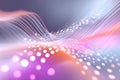 Abstract Purple Pink Orange Glowing Waves Background with Particles and Royalty Free Stock Photo