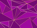 Abstract purple polygon artistic geometric with gold line