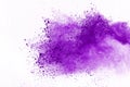 Abstract purple powder explosion on white background. abstract colored powder splatted, Freeze motion of colorful powder exploding
