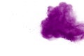 Abstract purple powder explosion on white background. Freeze motion of colored dust splattered Royalty Free Stock Photo