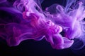 Abstract Purple Smoke Explosion on Black Background