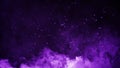 Abstract purple smoke mist fog on particles embers background. Texture. Design element. Royalty Free Stock Photo