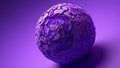 Abstract purple sphere with geometric fragmented surface on purple background image Royalty Free Stock Photo
