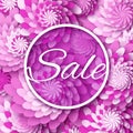 Abstract Purple Spring Summer Sale colorful banner for business. Royalty Free Stock Photo