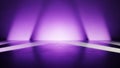 Abstract purple stage lighting with concrete floor and bright spotlight Royalty Free Stock Photo