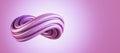 Abstract purple swirl on wide background with mock up place for your advertisement. Flow liquid lines design. 3D Rendering Royalty Free Stock Photo