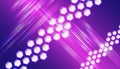 Abstract purple technology background with hexagonal digital grid and glowing lines, symbolizing data networks, innovation, Royalty Free Stock Photo