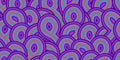 Abstract purple trippy psychedelic seamless pattern in 70s hippie style Royalty Free Stock Photo