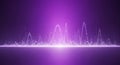 Abstract Purple Waveform Visualization with Bright Light Emission Royalty Free Stock Photo