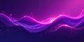 Abstract Purple Waves Background Glowing Energy Dynamic Flow Shiny Particles Royalty Free Stock Photo