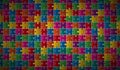 Abstract puzzle background with colorful puzzle pieces