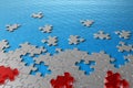 Abstract puzzles in water concept Royalty Free Stock Photo