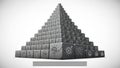 Abstract Pyramid of Cubes with Intricate Designs Royalty Free Stock Photo