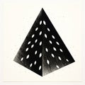 Abstract Pyramid Drawing With Luminous Shadows