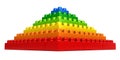 Abstract pyramid from plastic building blocks