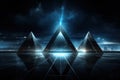 Abstract pyramid triangle background on black and white ,color illustration Generative Ai Royalty Free Stock Photo