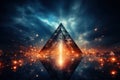 Abstract pyramid triangle background on black and white ,color illustration Generative Ai Royalty Free Stock Photo