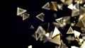 Abstract pyramidal golden particles