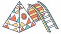 Abstract Pyramids and Ladder, Geometric Shapes and Progress, vector design Generative AI Royalty Free Stock Photo