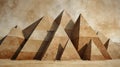 Abstract Pyramids Minimal Desert Illustration Royalty Free Stock Photo