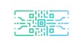 Abstract QR Code Scan Interface Icon Vector, vector design Generative AI Royalty Free Stock Photo