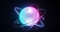 Abstract Quantum Sphere with Neon Orbits Royalty Free Stock Photo