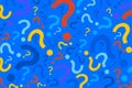 Abstract Question Mark Blue Background