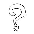 Abstract question mark continuous lines drawing