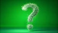 Abstract Question Mark Particle Bounce: Surreal Green Screen Effect AI generated