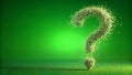 Abstract Question Mark Particle Bounce: Surreal Green Screen Effect AI generated