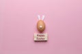Abstract rabbit made of eggs with ears and a tail. Happy easter concept Royalty Free Stock Photo