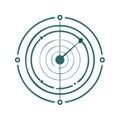 Abstract Radar Screen Illustration with Target Detection System Isolated Royalty Free Stock Photo