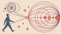 Abstract radar waves, technology and communication signal design. vector design Generative AI