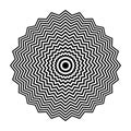 Abstract Radial Circle Concentric Zig Zag Lines Pattern