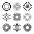 Abstract Radial Circle Icons. Design Elements Set Royalty Free Stock Photo