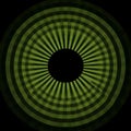 Abstract Radial Pattern with Green and Black Concentric Circles and Radiating Lines Royalty Free Stock Photo