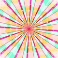 Abstract radial sun burst background. Retro style colorful light dissipated behind. Vector illustration. EPS 10