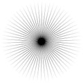 Abstract radiating spiky element. Radial shape.