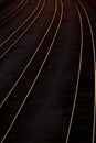 Abstract railroad tracks at sunset