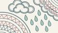 Abstract Rain Pattern with Geometric Cloud Motifs, Weather Design, vector design Generative AI Royalty Free Stock Photo